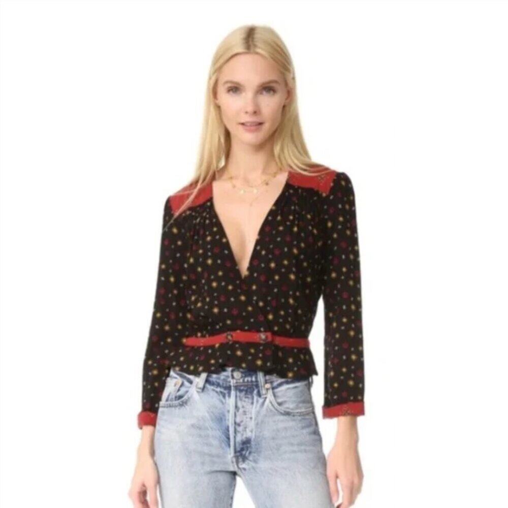 Free People Where We Roam Printed Blouse